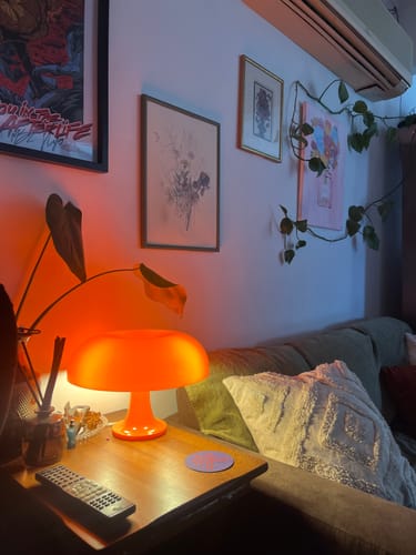 Customer photo review of Puffball Lamp | Blood Orange
