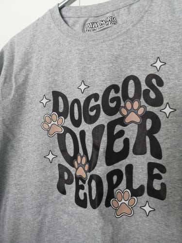 Customer photo review of Doggos Over People T-SHIRT
