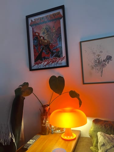 Customer photo review of Puffball Lamp | Blood Orange