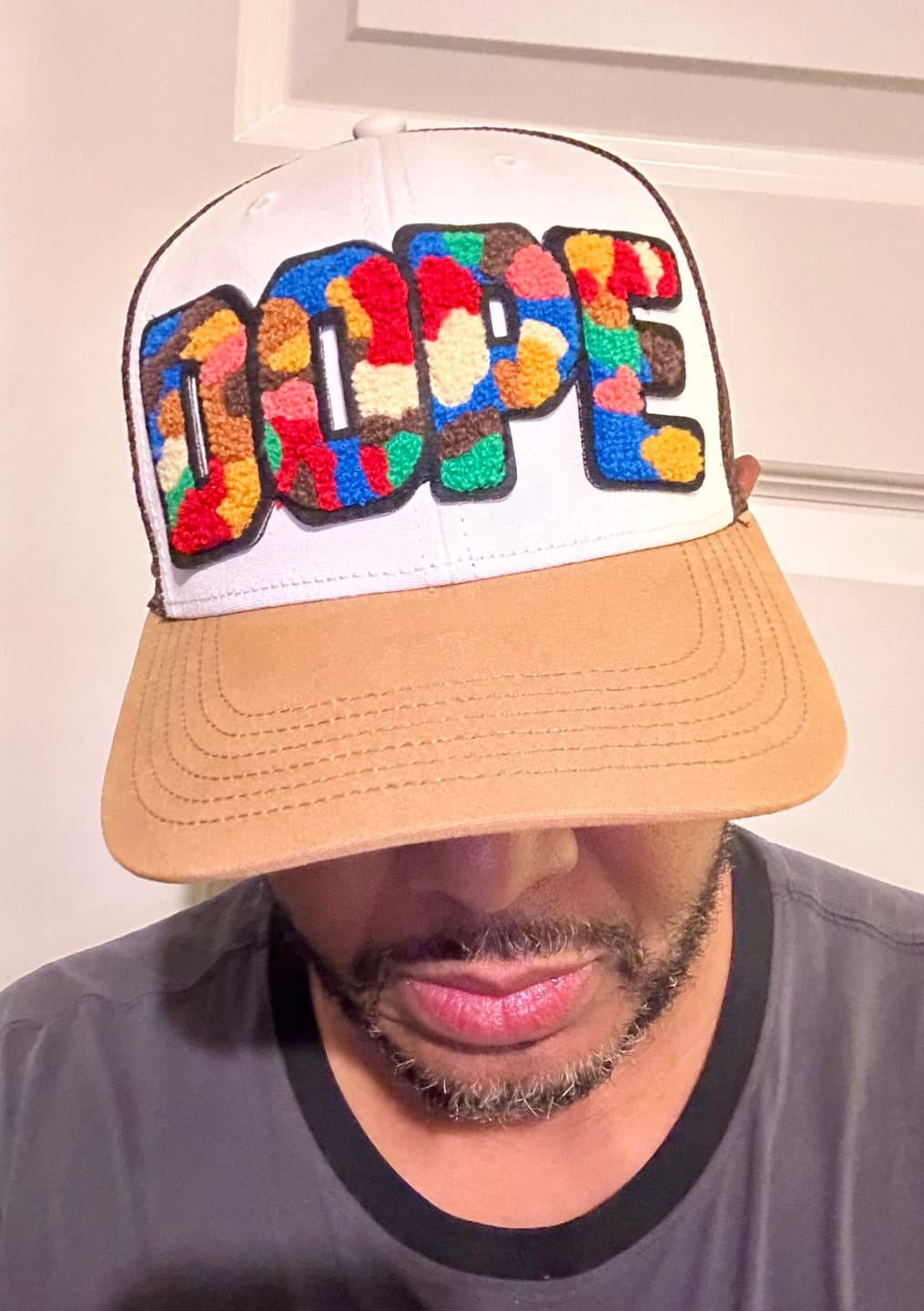 Customer photo review of Chenille Dope Patched Mid-Pro Snapback Trucker Cap