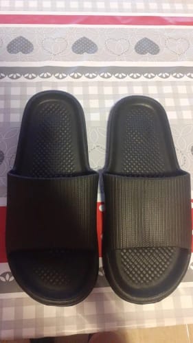 Customer photo review of Cloud Walk Cushioned Sliders