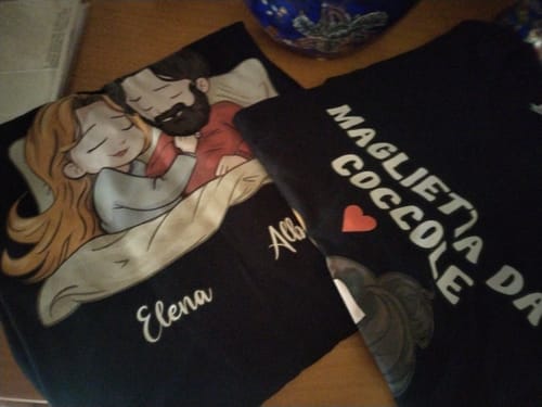 Customer photo review of Camicia da notte originale - Maglietta personalizzata per coppie