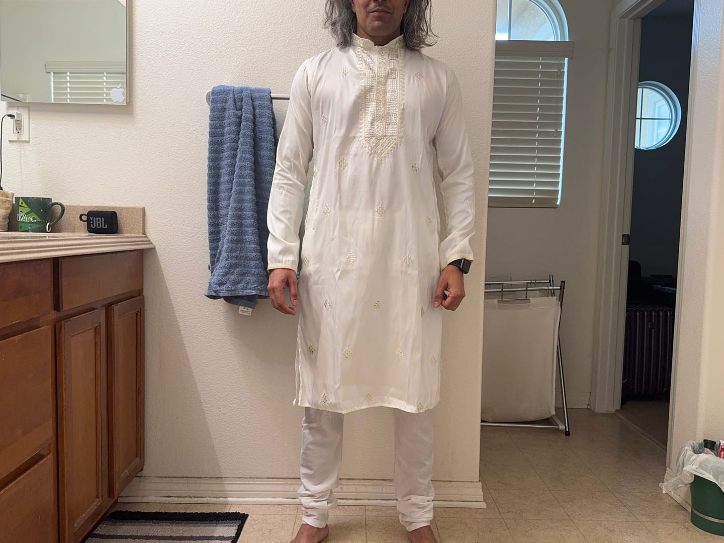 Customer photo review of Cream Fancy Kurta