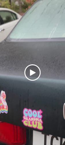 Customer video review of Cool Grandma Club Sticker