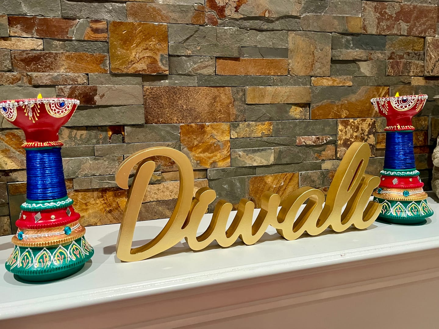 Customer photo review of Traditional Gold Diwali Table Sign