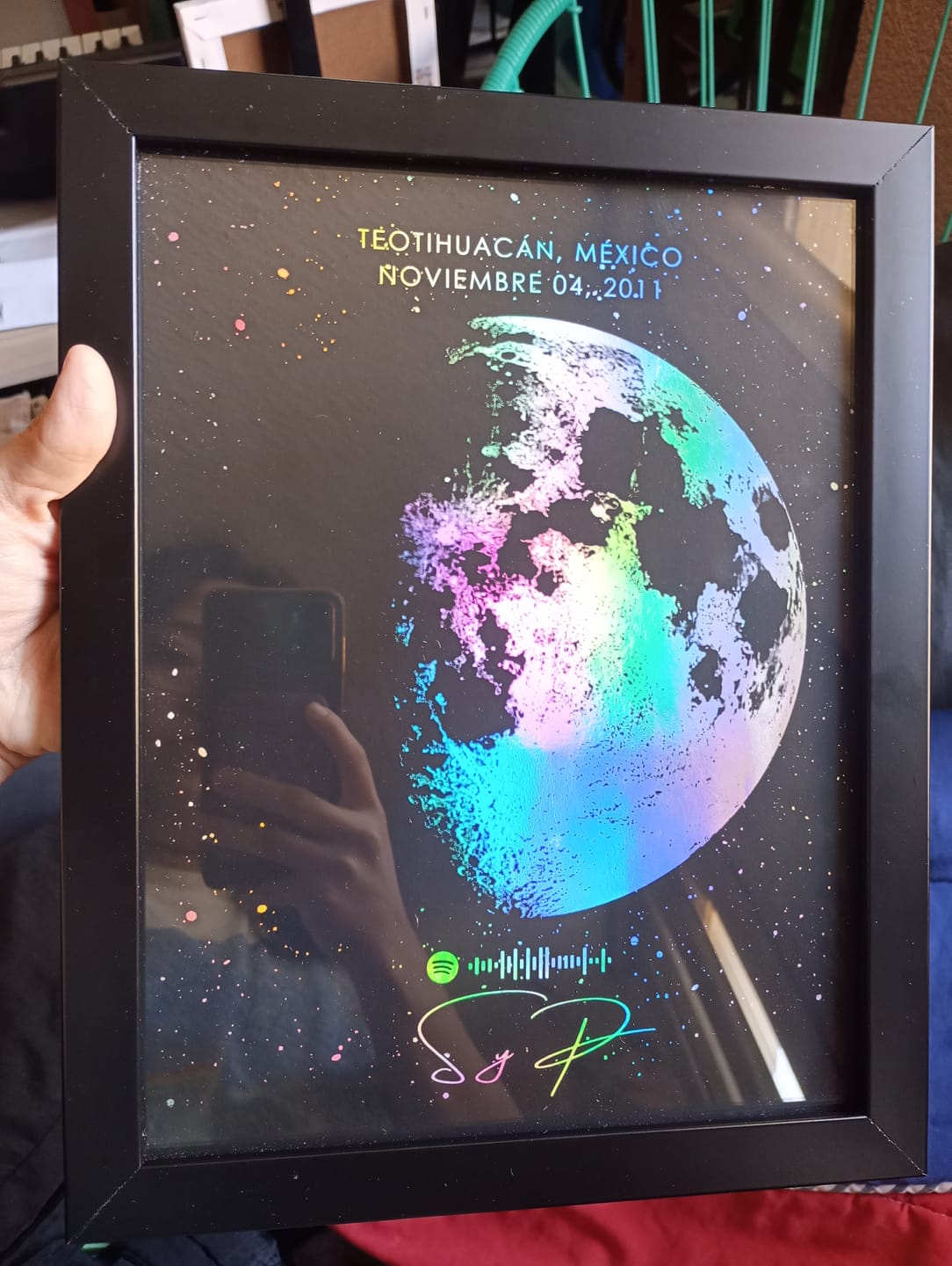 Customer photo review of Mapa Lunar Holográfico