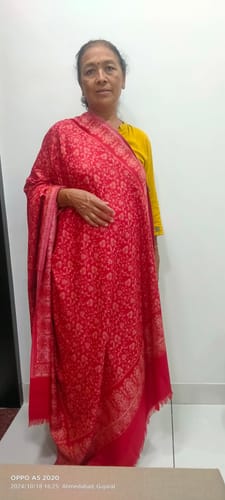 Customer photo review of Pashtush women shawl, ethnic weave design, multi color