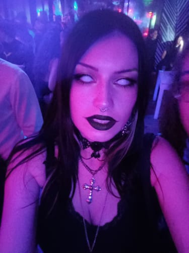 Customer photo review of Dead Gridding White Contact Lenses