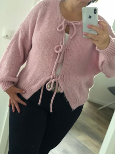 Customer photo review of Oversized Cardigan mit Schleifen