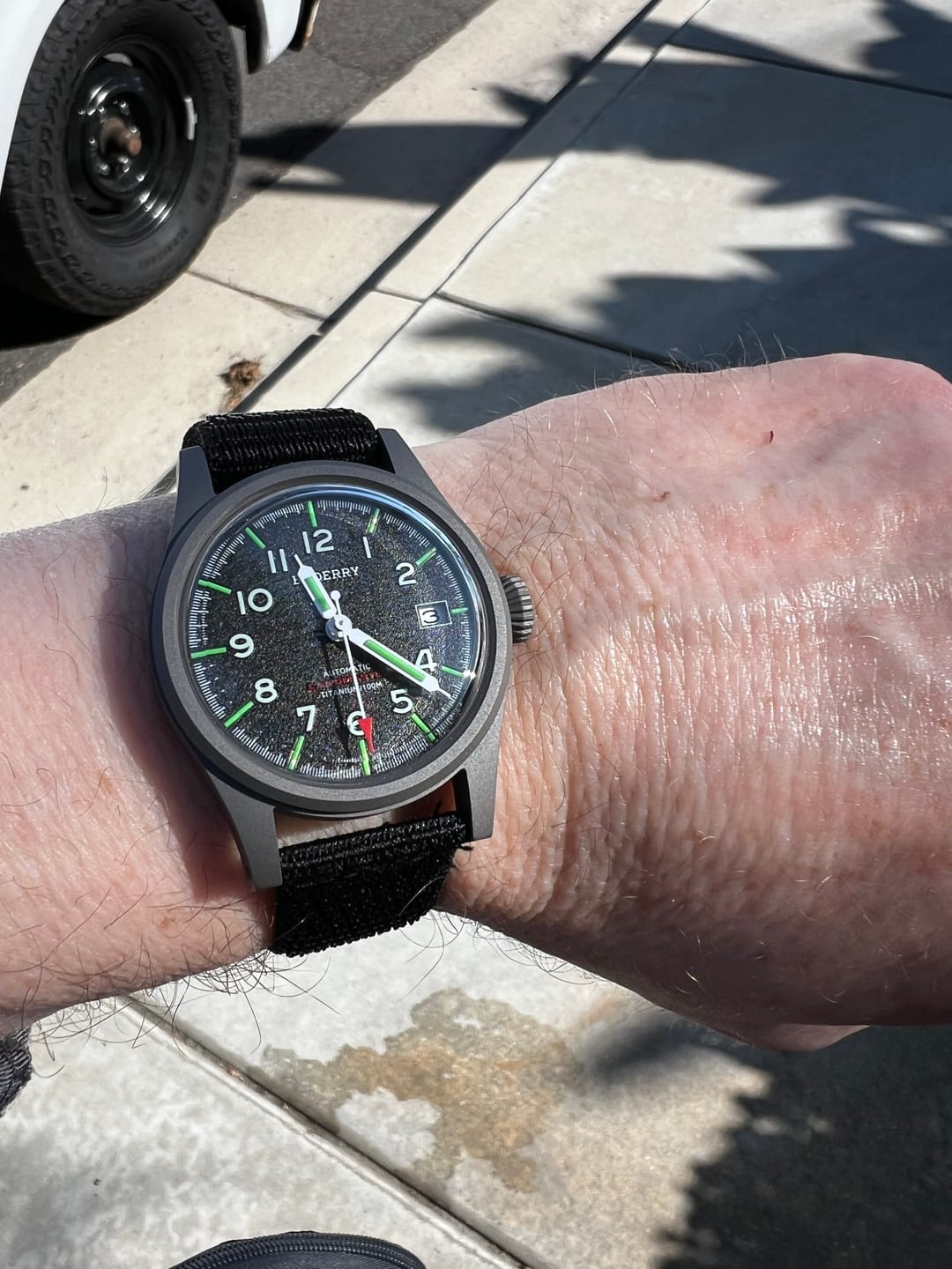Customer photo review of LANDMASTER - 100M Waterproof Titanium Automatic Field Watch | Black