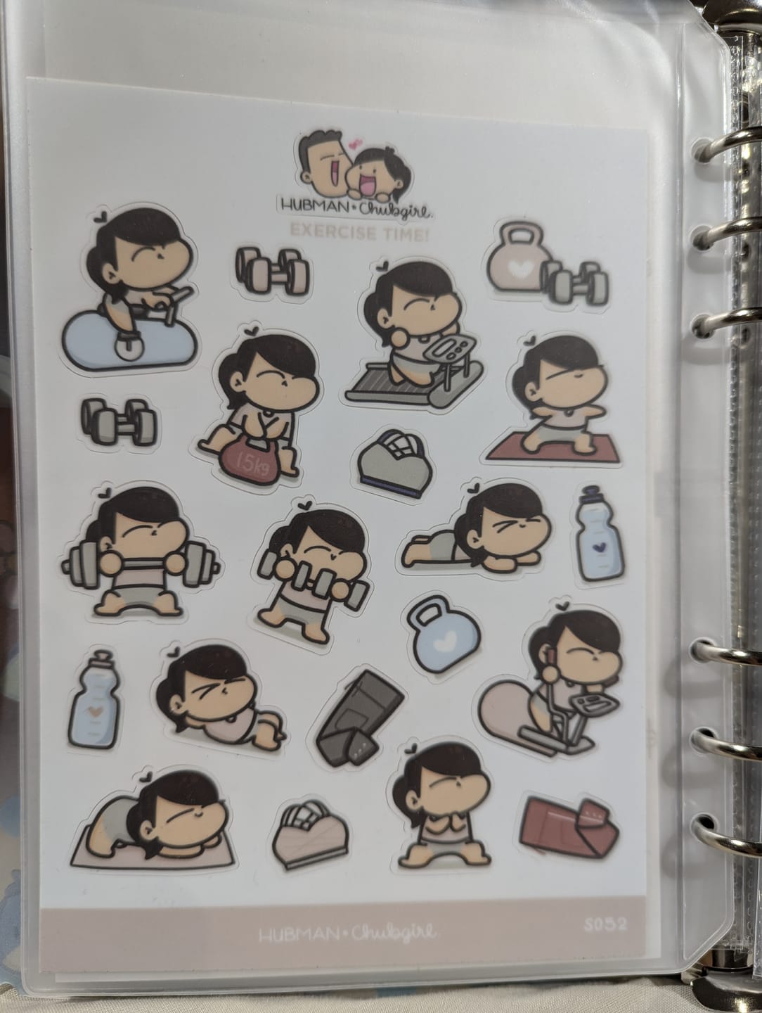 Customer photo review of Sticker Sheet - Exercise Time!
