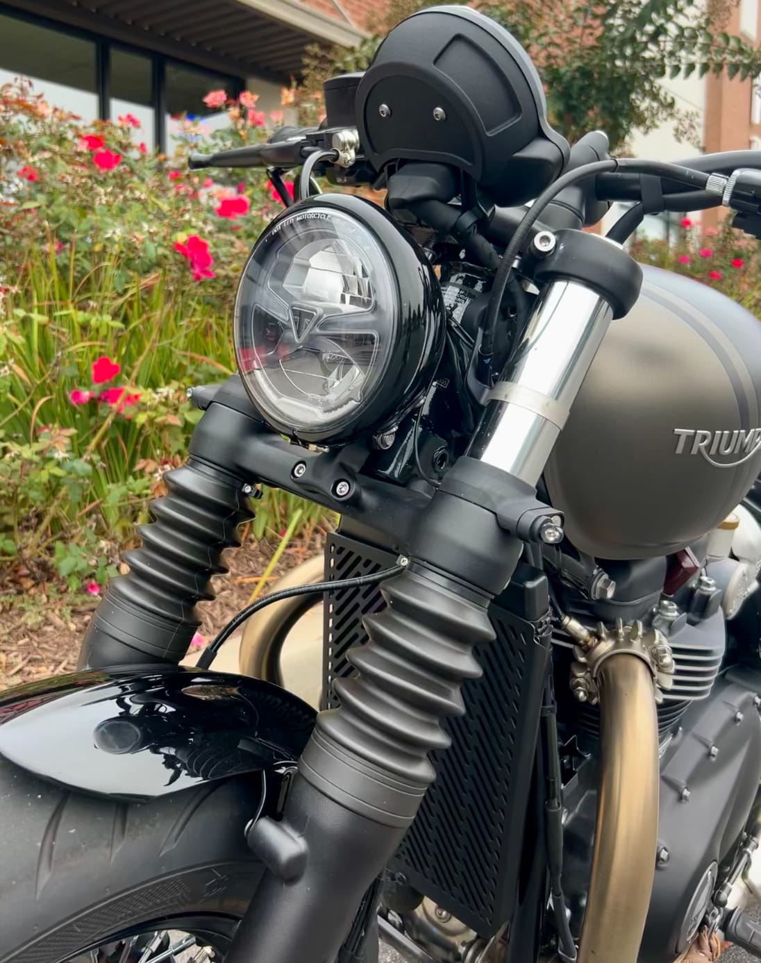 Customer photo review of Triumph Bobber Custom Gauge Cover- Brogue Moto