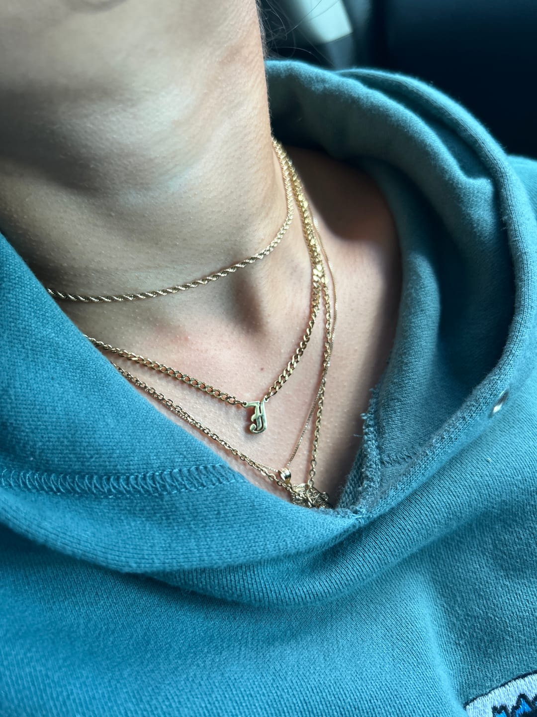 Customer photo review of Cuban Initial Necklace