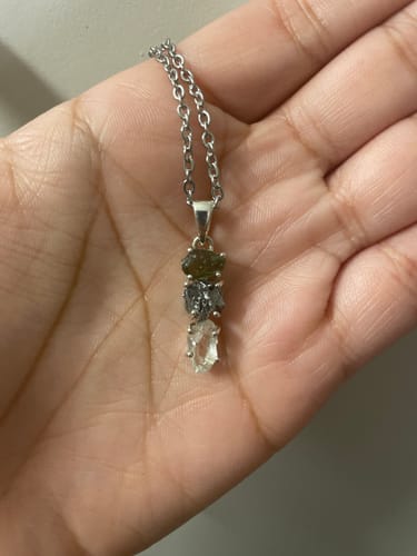 Customer photo review of Moldavite, Pakimer Diamond, Meteorite Pendant