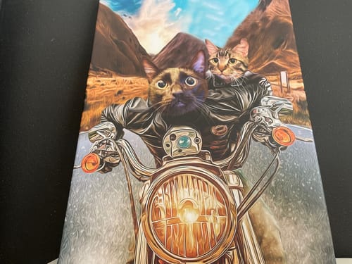 Customer photo review of Portrait Animaux Motards