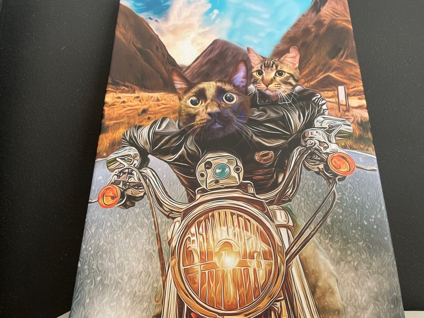Customer photo review of Portrait Animaux Motards