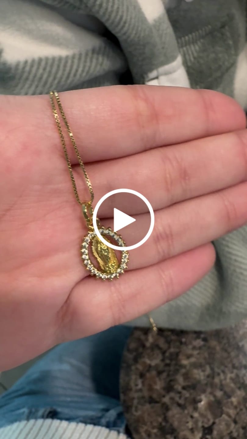 Customer video review of Our Lady of Guadalupe Medal Gold Filled Dainty Chain Necklace