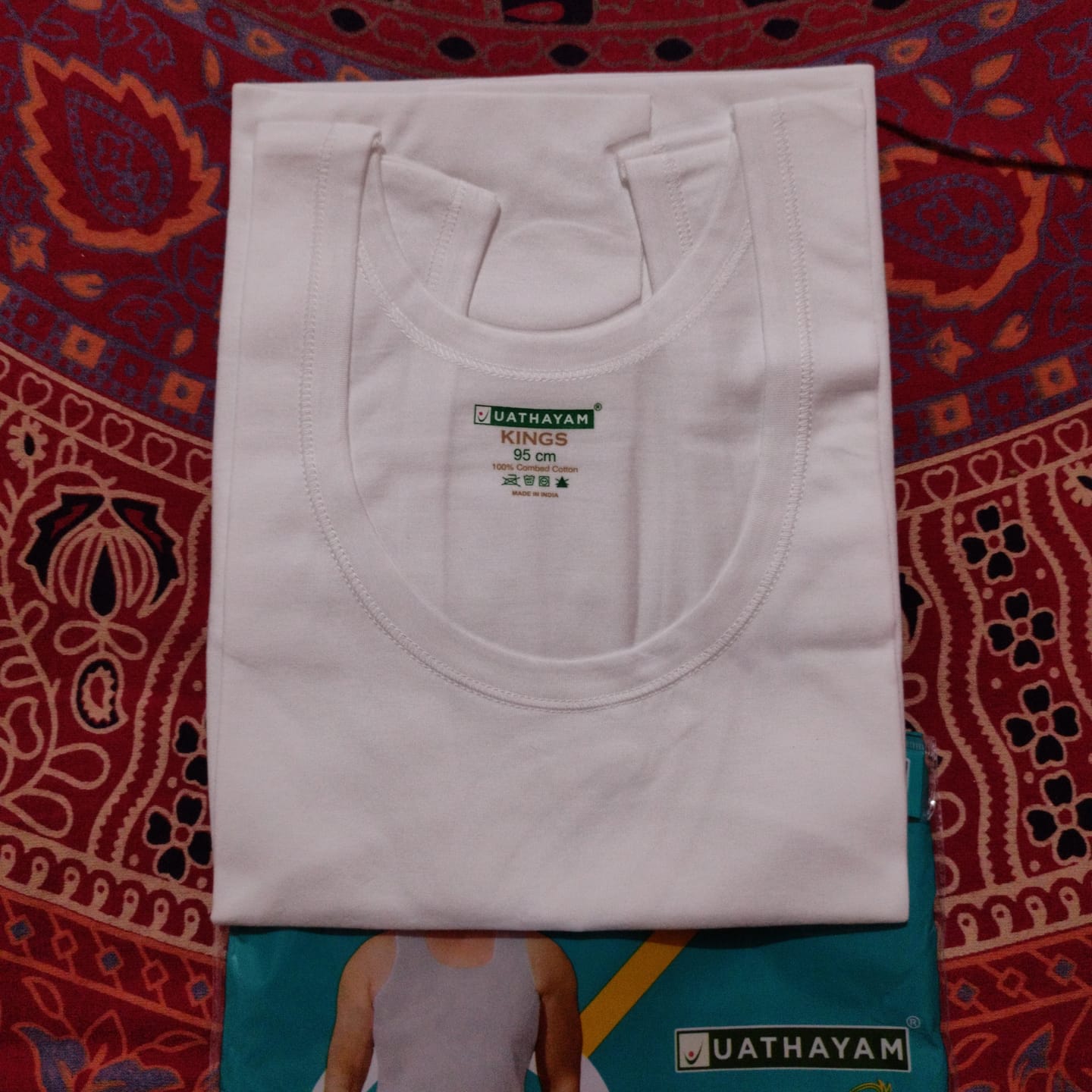 Customer photo review of Kings RNBS - 100% Cotton White Vest For Mens Combo (Pack of 2) | Uathayam