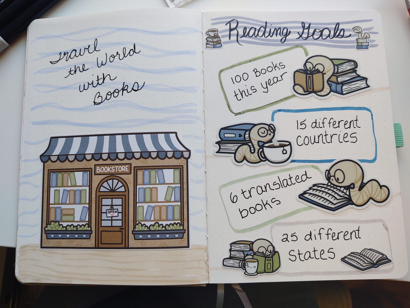 Customer photo review of Cozy Bookworm Variety Sticker Pack