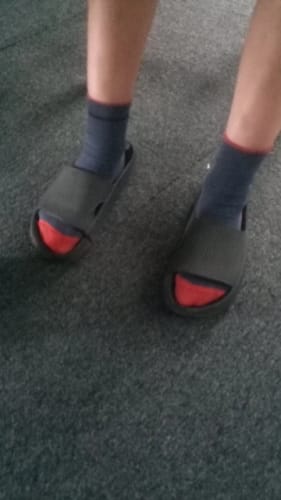 Customer photo review of Cloud Walk Cushioned Sliders