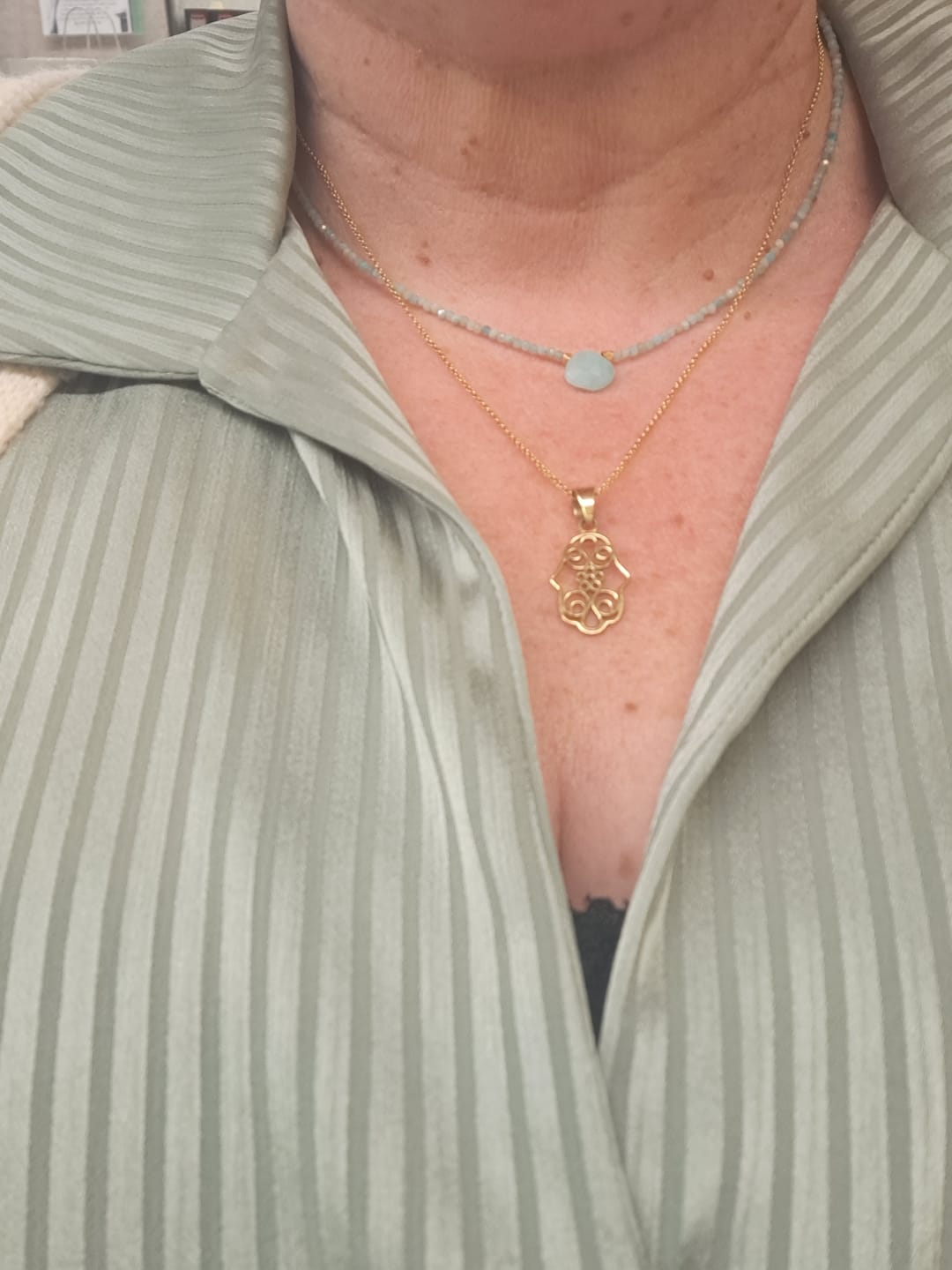 Customer photo review of שרשרת חמסה פיליגרן