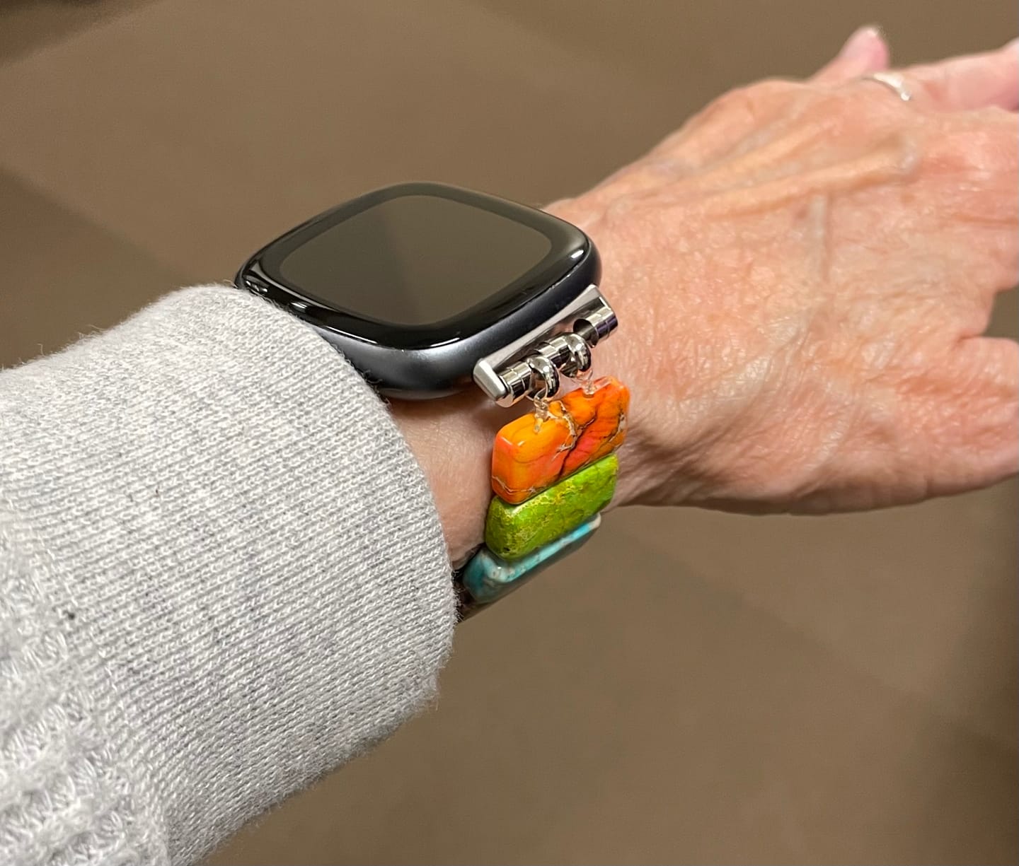 Customer photo review of Chakra Harmony Stretch Apple Watch Strap