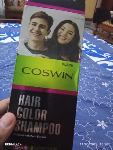 Customer photo review of Coswin Color 5 In 1 Hair Shampoo 180ml