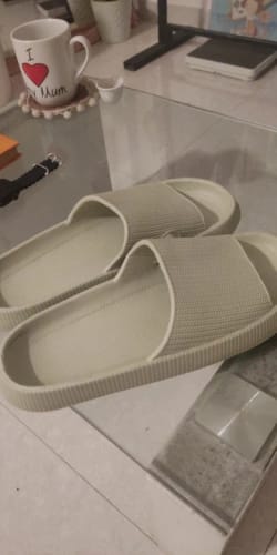 Customer photo review of Cloud Walk Cushioned Sliders