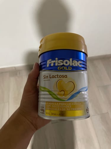 Customer photo review of Frisolac Gold Sin Lactosa (0 A 12 Meses) Pack C/ 800 Gr