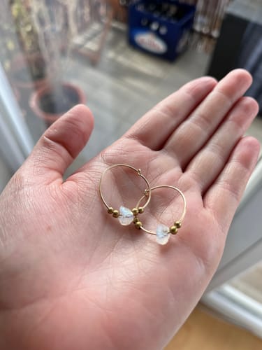 Customer photo review of Boho Kristall Ohrringe