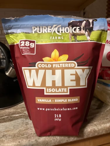 Customer photo review of Whey Protein Isolate with Organic Vanilla