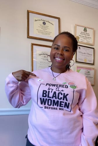 Customer photo review of Powered By The Black Women Before Me - Sweatshirt