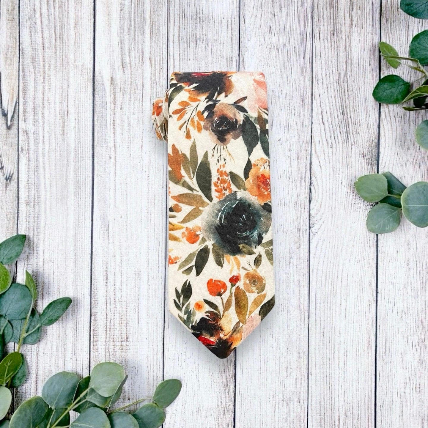 Customer photo review of Floral Ivory Terracotta Necktie