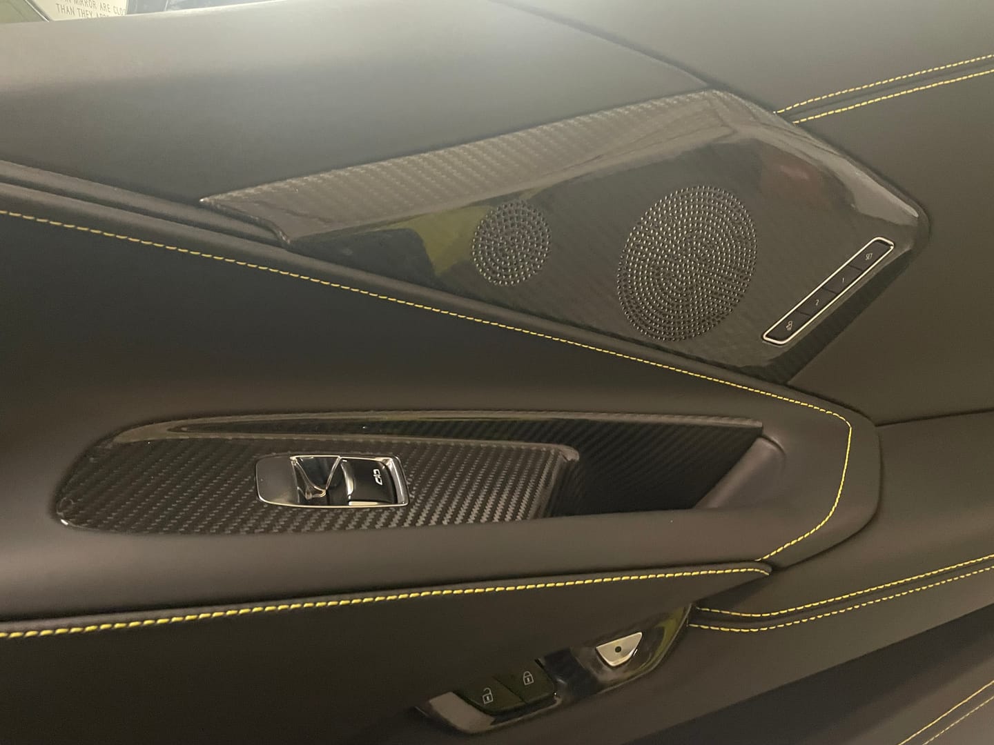 Customer photo review of C8 Corvette Carbon Fiber Door Speaker Trim Cover
