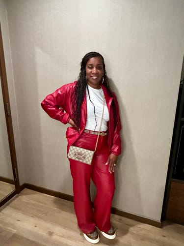 Customer photo review of Leather Track Suit Set