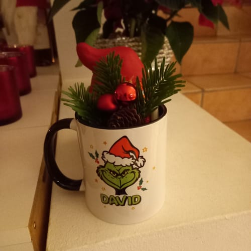 Kundenbewertung mit Foto zu Bedruckte Tasse mit Weihnachtsmotiv - Grinch MiMiMi mit Name