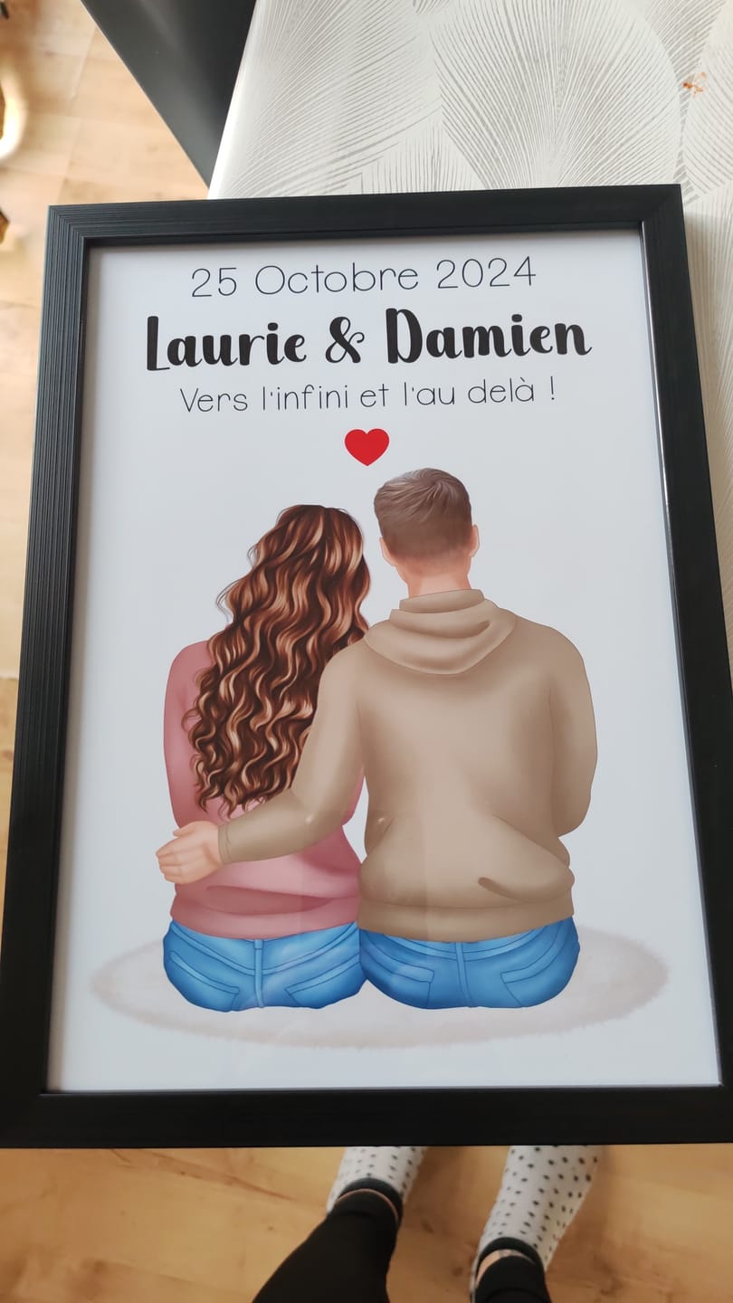 Customer photo review of Affiche personnalisée - Couple Date et Prénoms