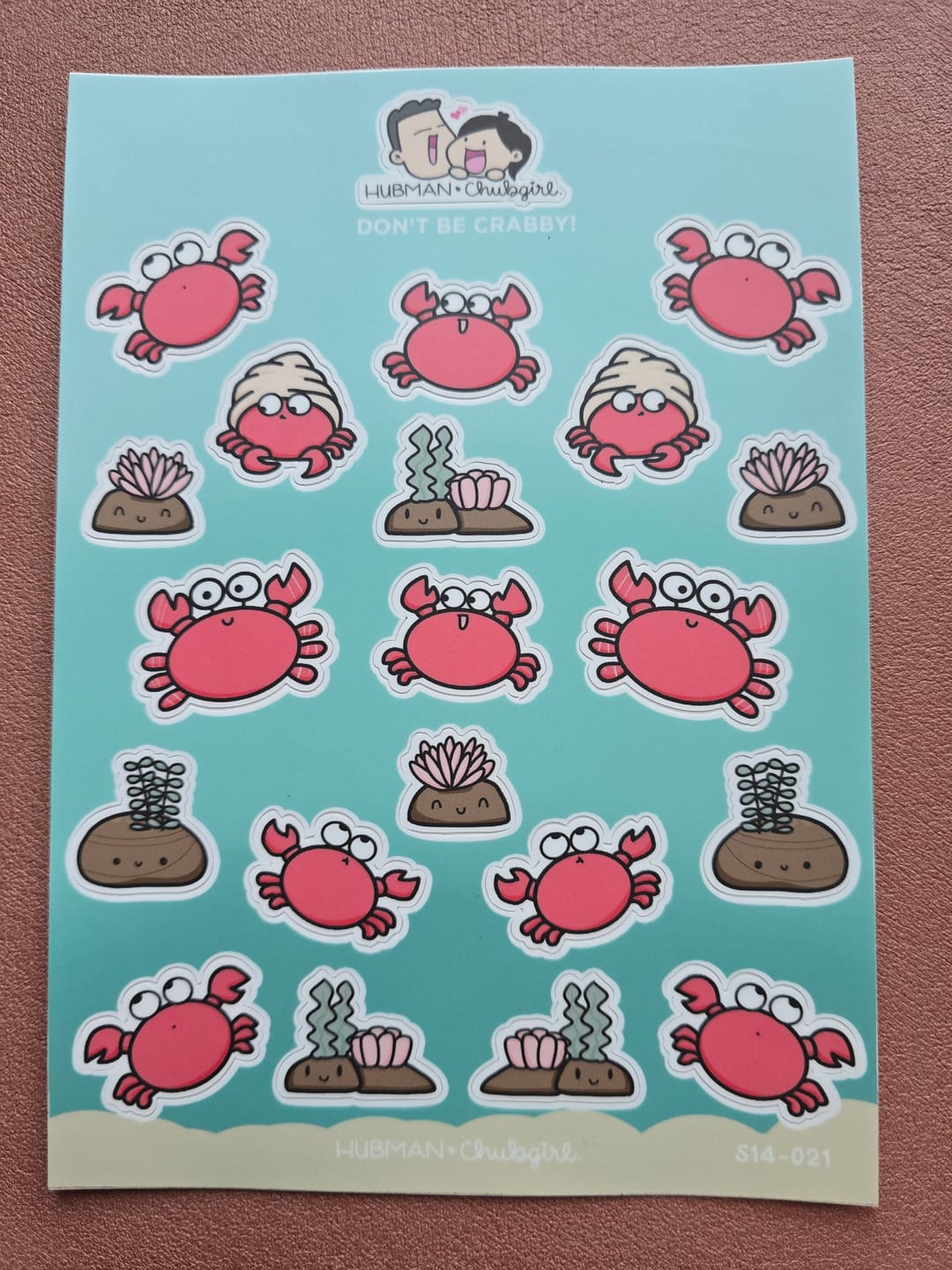 Customer photo review of Sticker Sheet - Don't Be Crabby!