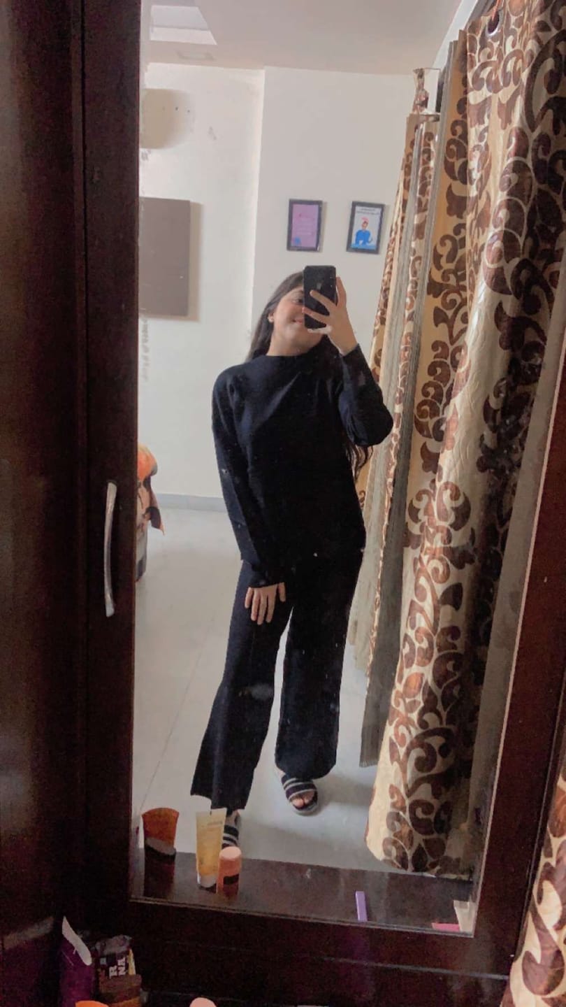 Customer photo review of WOOLEN SOLID CO ORD BLACK