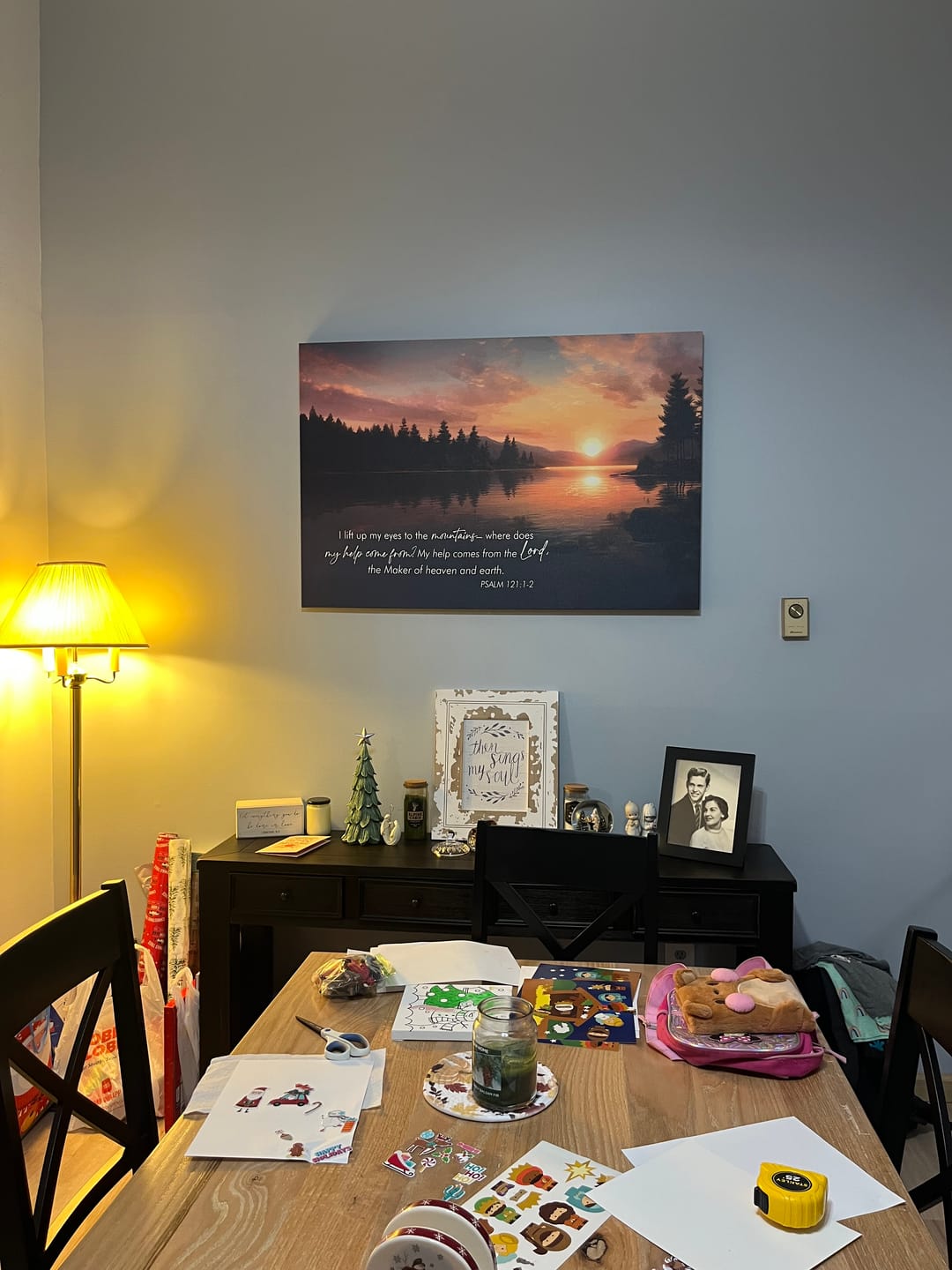 Customer photo review of Psalm 121:1-2 My Help Cometh From The Lord Wall Art Canvas