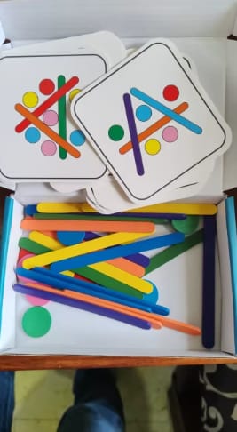 Customer photo review of משחק חשיבה פאזל מקלות מונטסורי