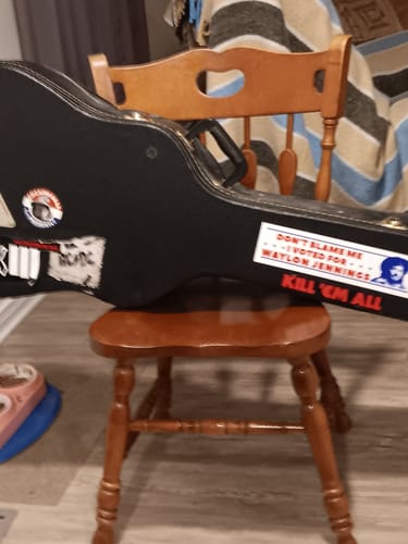 Customer photo review of I Voted for Waylon Jennings Bumper Sticker