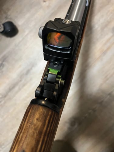 Customer photo review of SKS low-profile NDT red dot mount Gen 3 with back-up iron sight