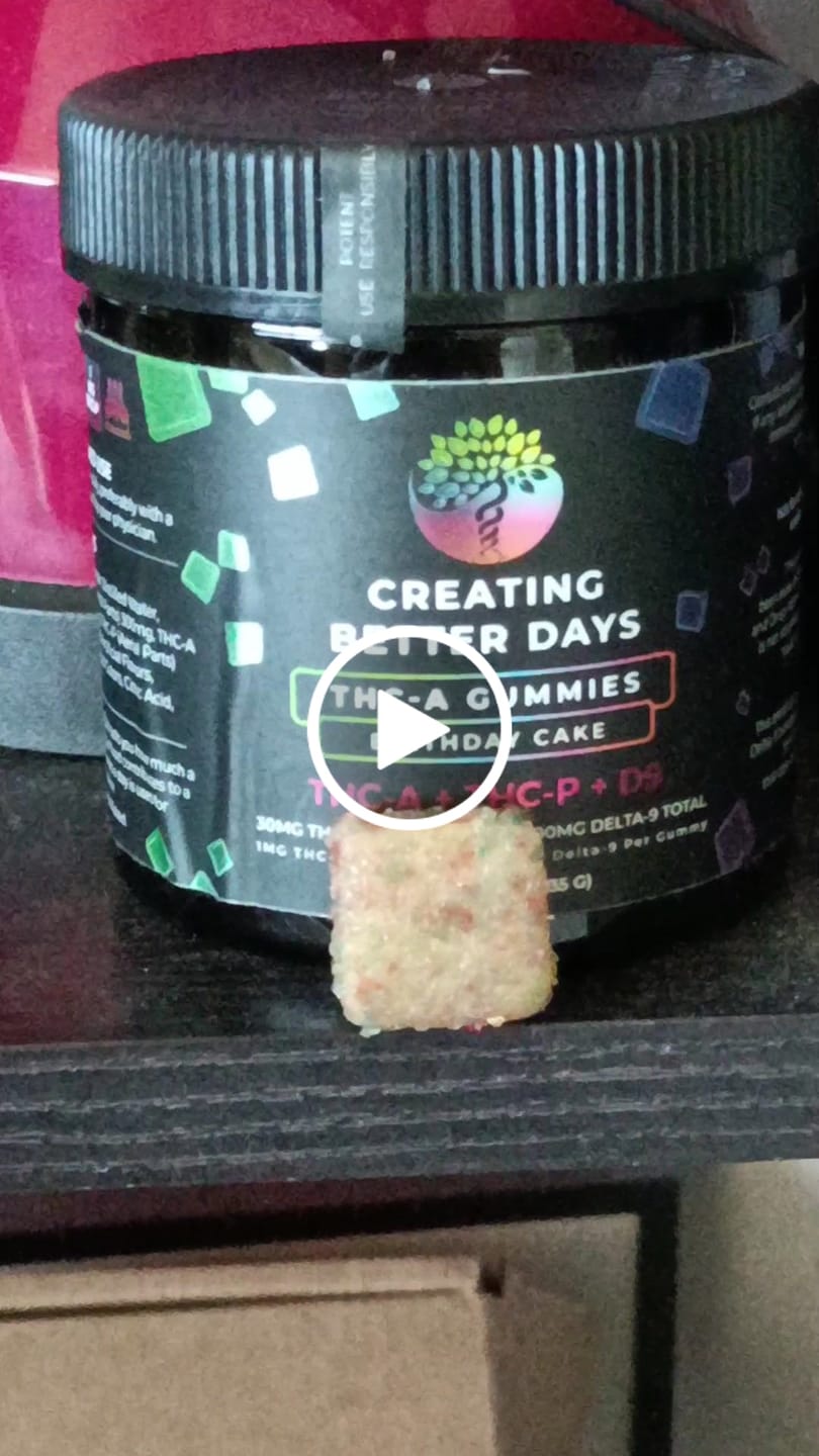 Customer video review of 3,000mg Delta-8 Gummies - Blue Raspberry