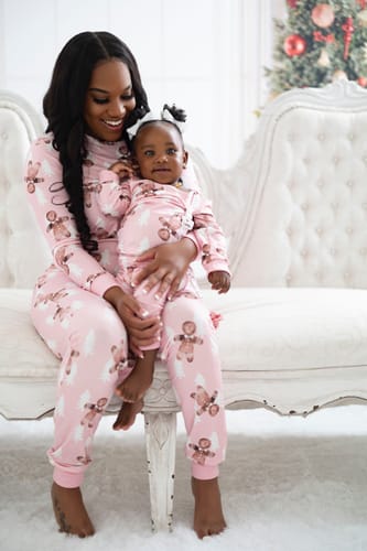 Customer photo review of Gingerbread Man Christmas Matching Pajamas, mommy and me christmas pjs
