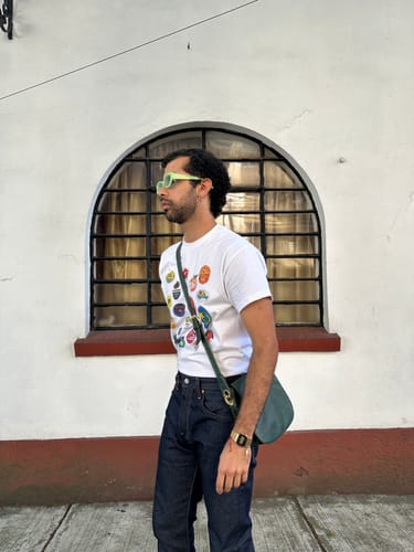 Customer photo review of 'Fruit Stickers' classic tee
