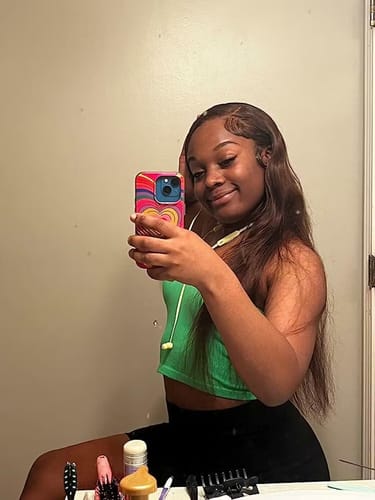 Customer photo review of Luvwin #4 Chocolate Brown Human Hair For Women Pre Plucked 13x4 HD Lace Front Wigs Glueless Straight Human Hair