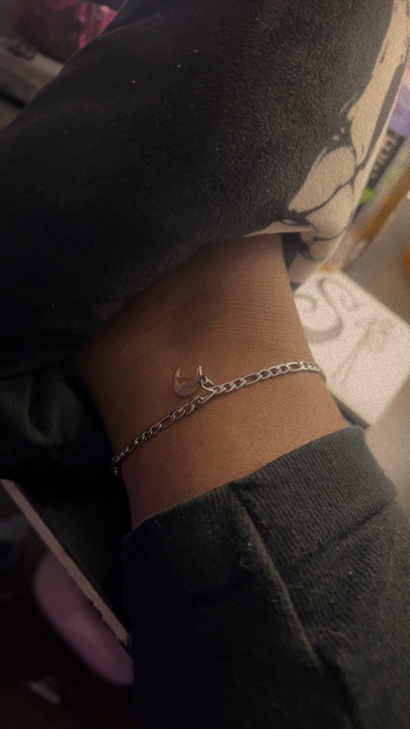 Customer photo review of Gothic Initial Anklet