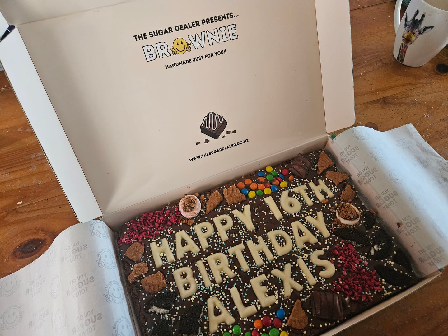 Customer photo review of Mega custom message loaded brownie