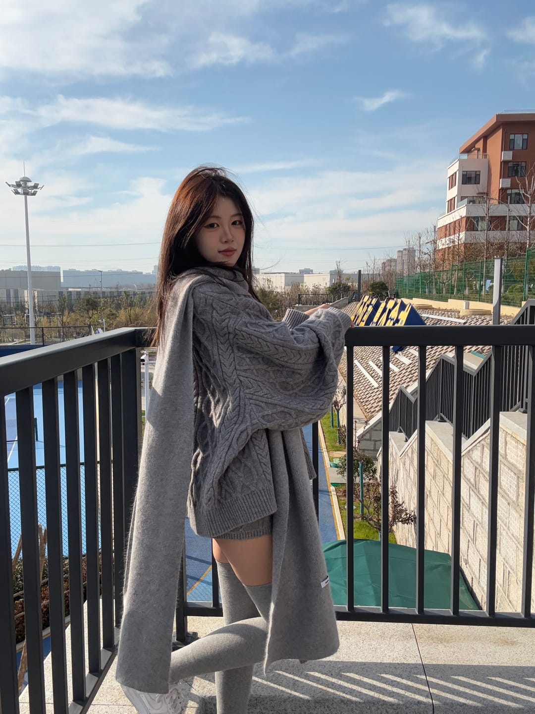 Customer photo review of WARDEN EDGE Grey Lazy Chic Sweater Set